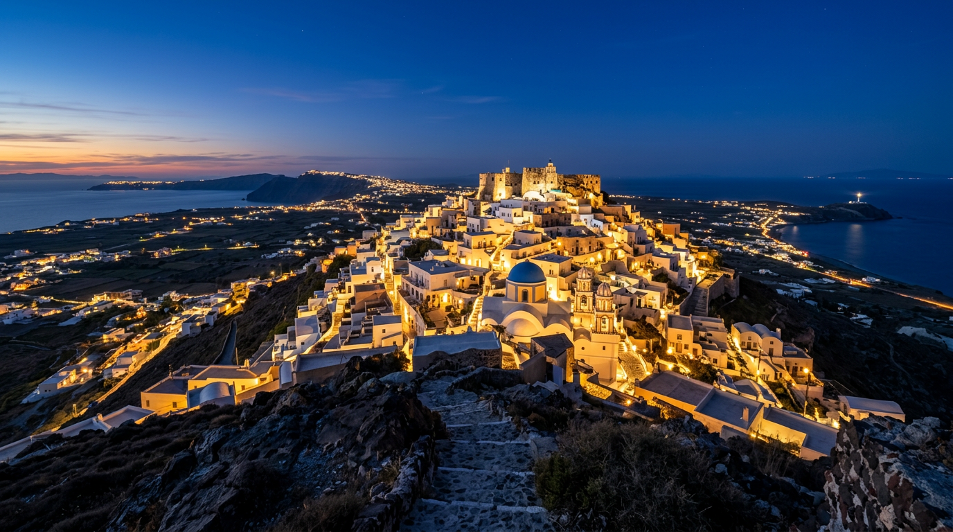Pyrgos Village — Kasteli Hilltop Panorama Santorini photography sample