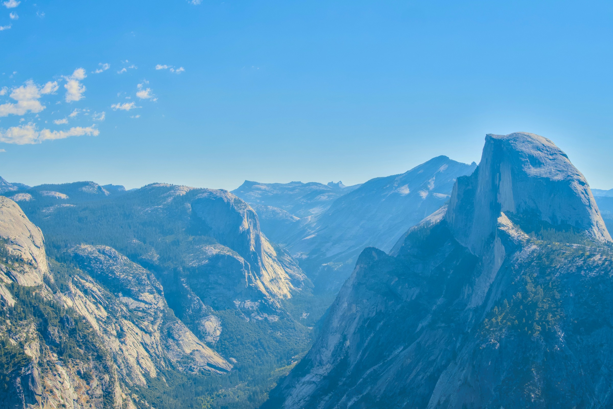 Half Dome and receding valley layers from Glacier Point