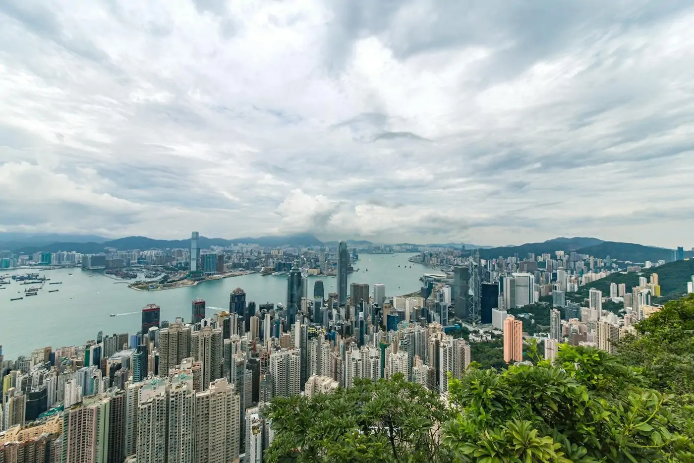 Victoria Harbour in Hong Kong demonstrating a travel photography composition