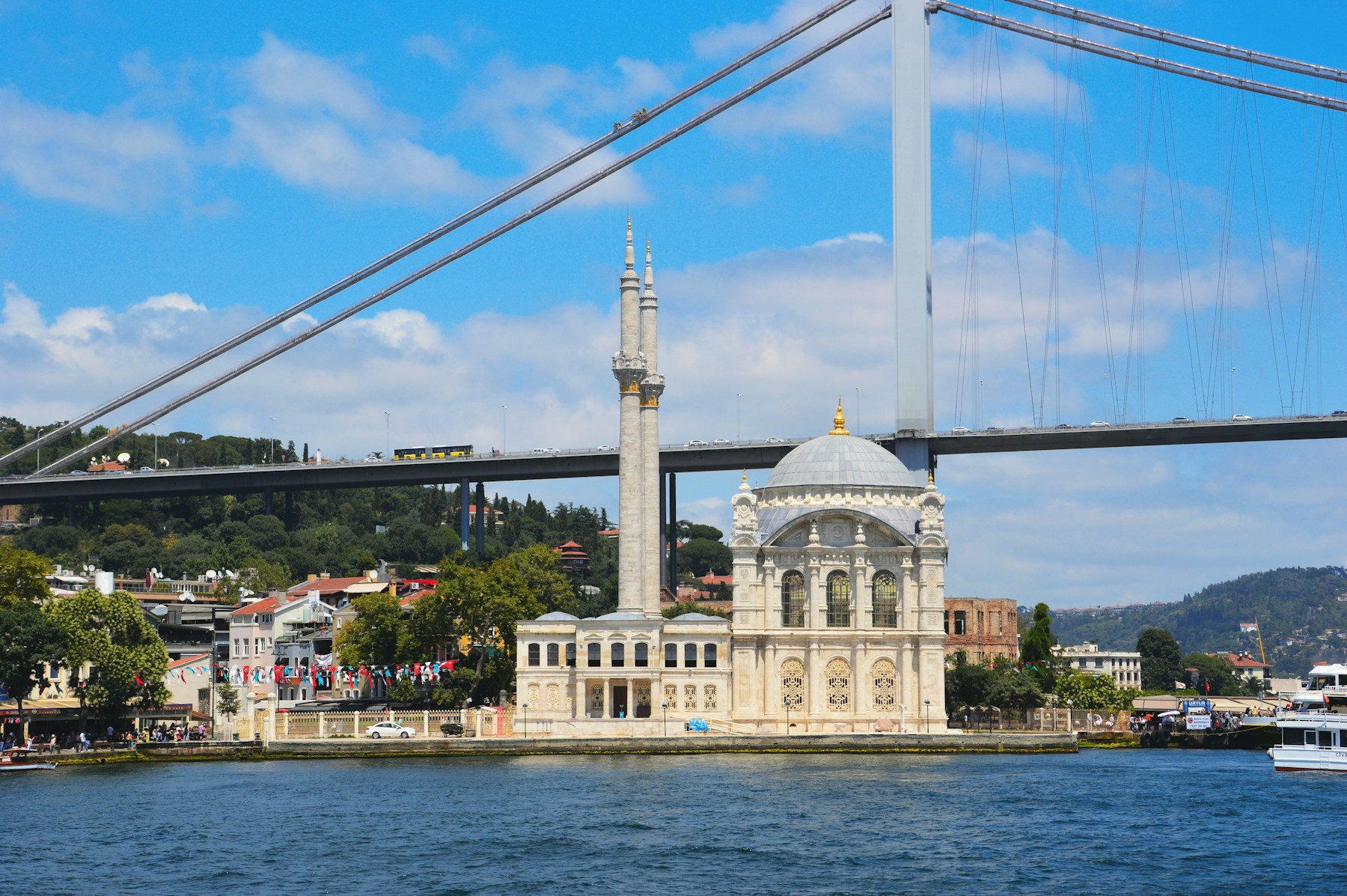 Ortakoy Mosque and Bosphorus Bridge across the water