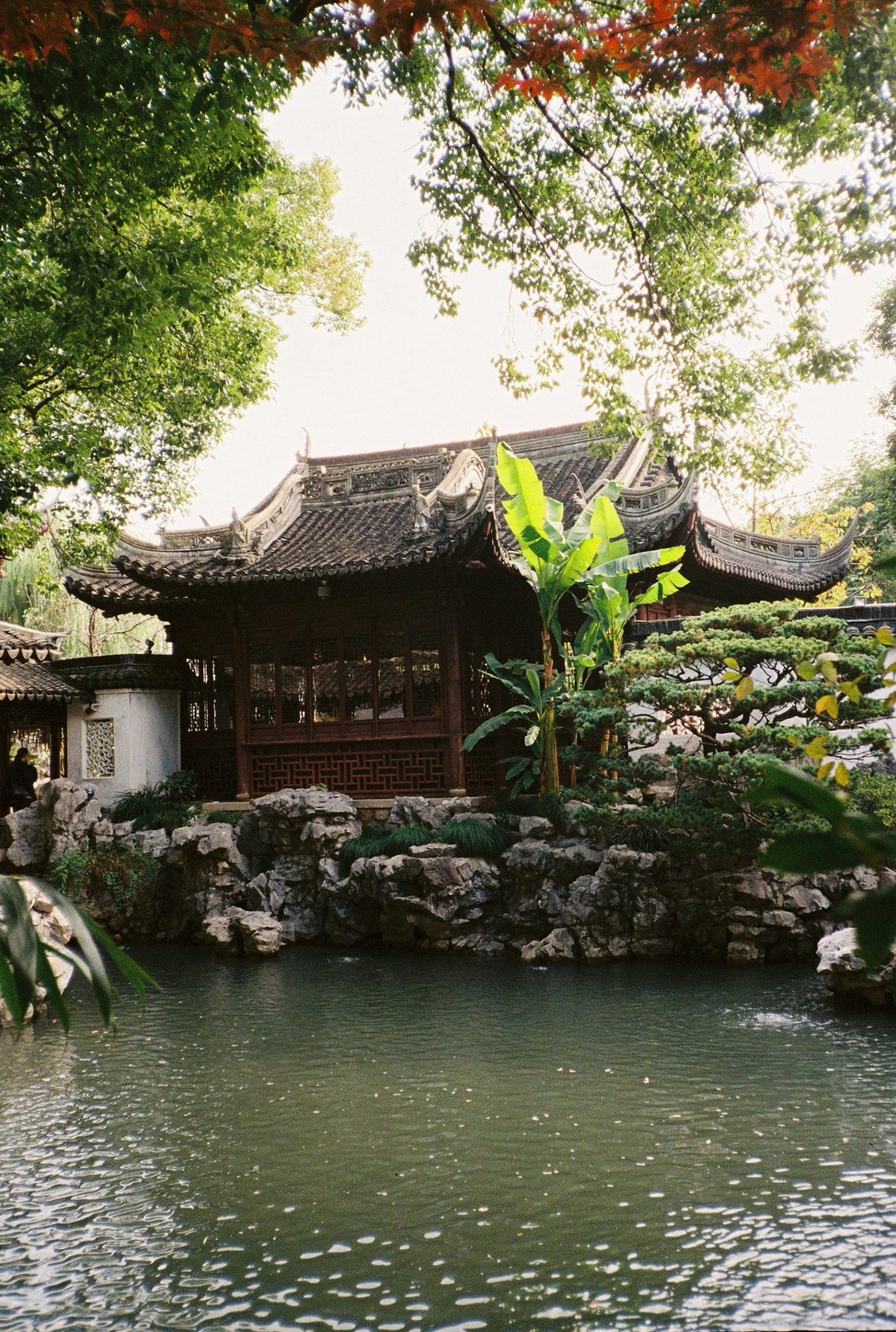 Yu Garden pavilion, pond and rocks in Shanghai