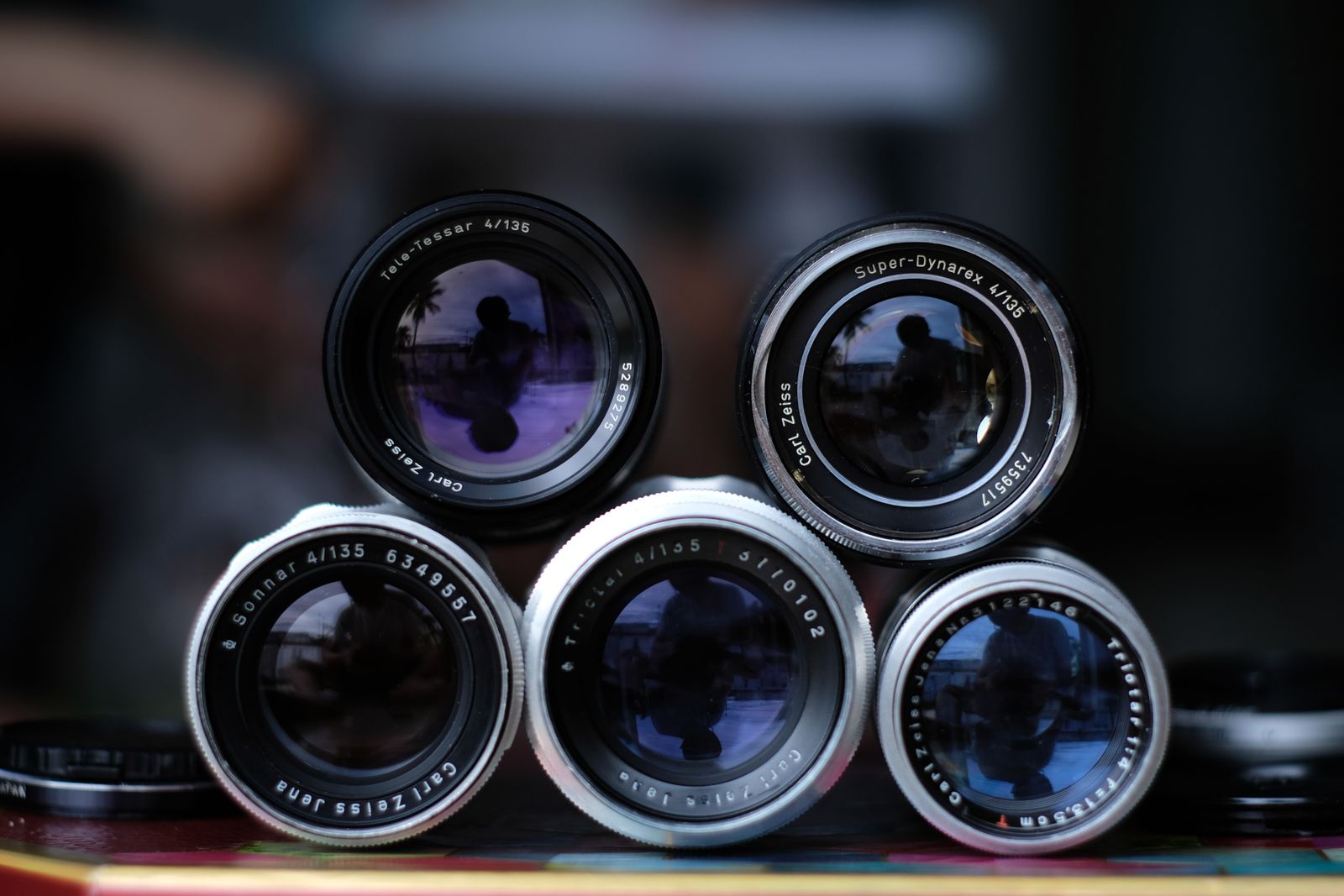 Close-up of camera lenses