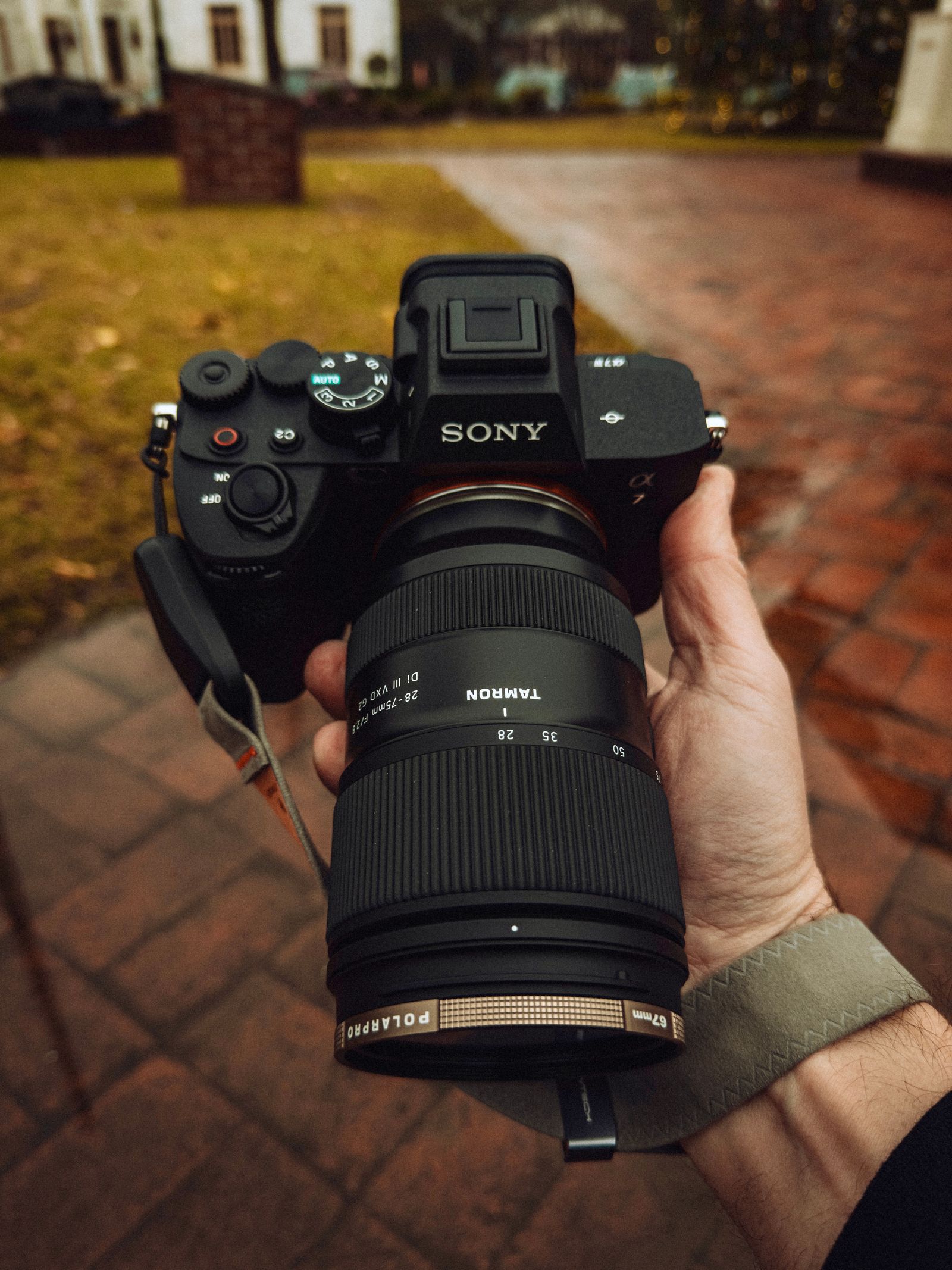DSLR camera with a telephoto lens outdoors
