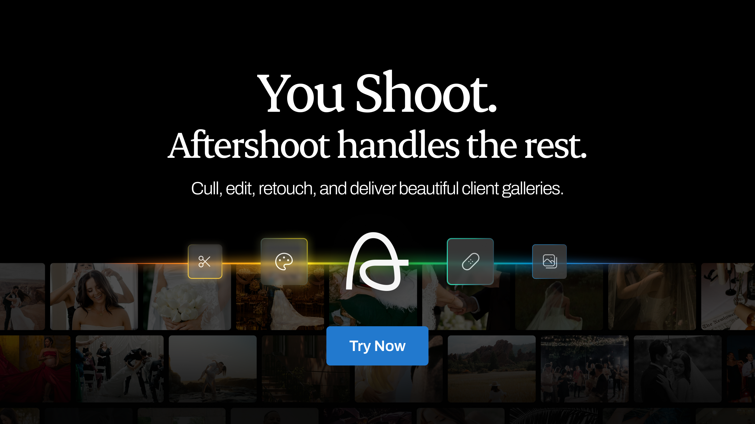 Official Aftershoot press-kit artwork for culling editing retouching and delivery