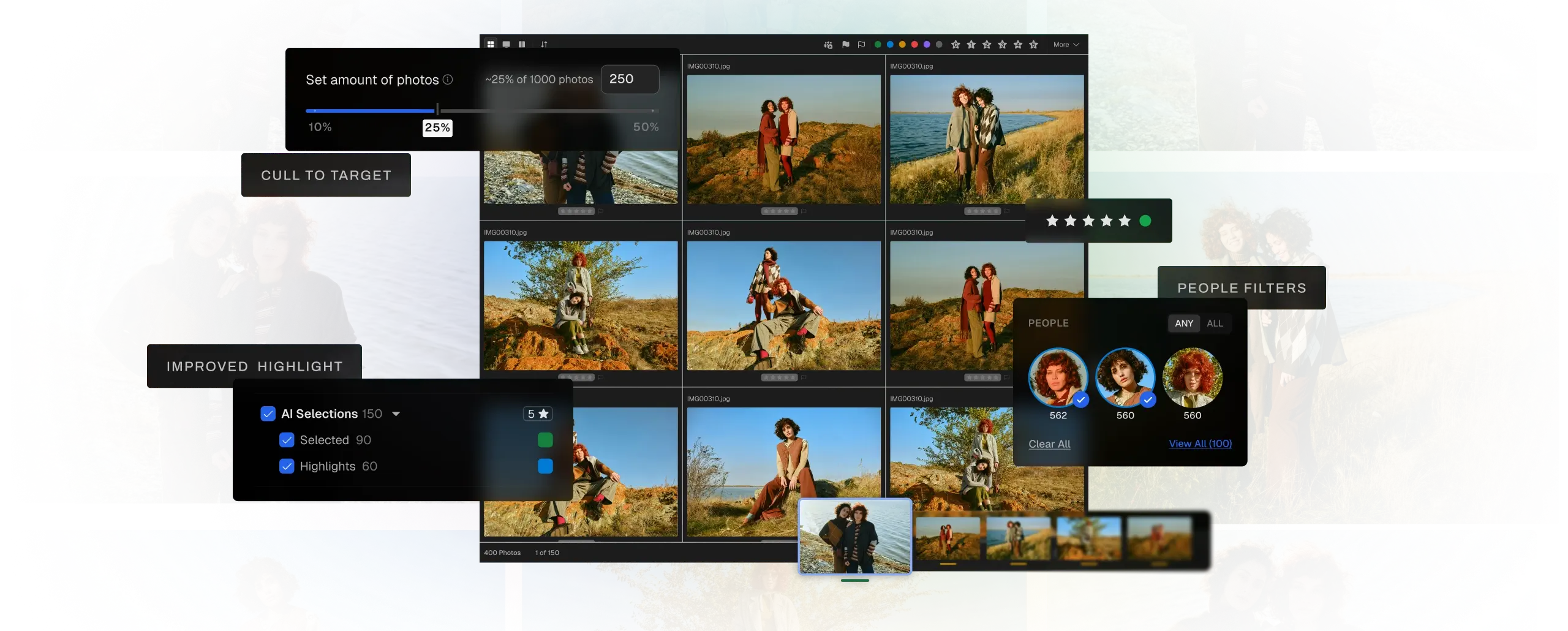 Aftershoot culling results view