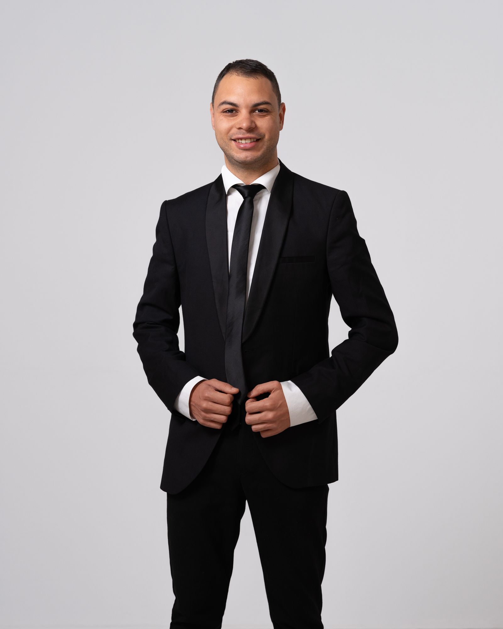 Smiling businessman in a suit