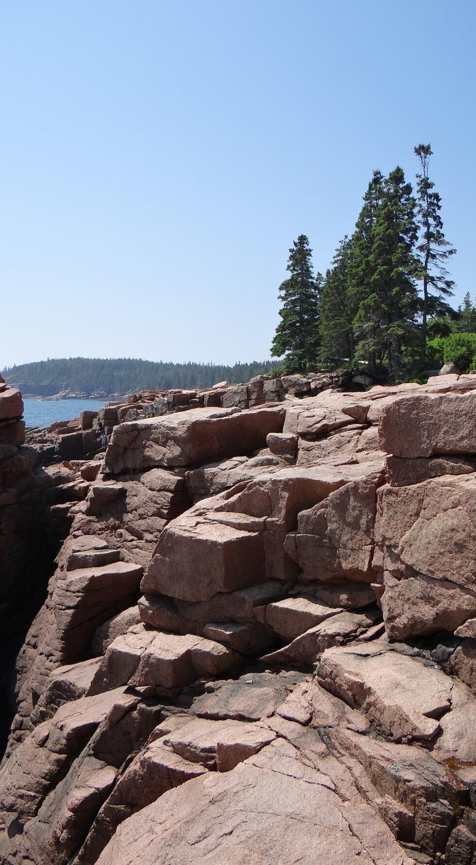 Rocky inlet and shore at Thunder Hole in Acadia National Park
